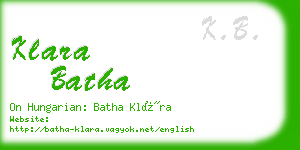 klara batha business card